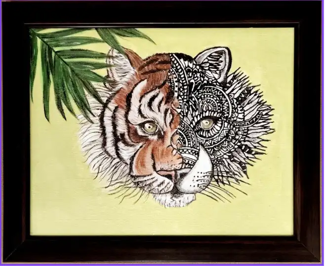 Tiger mandala painting